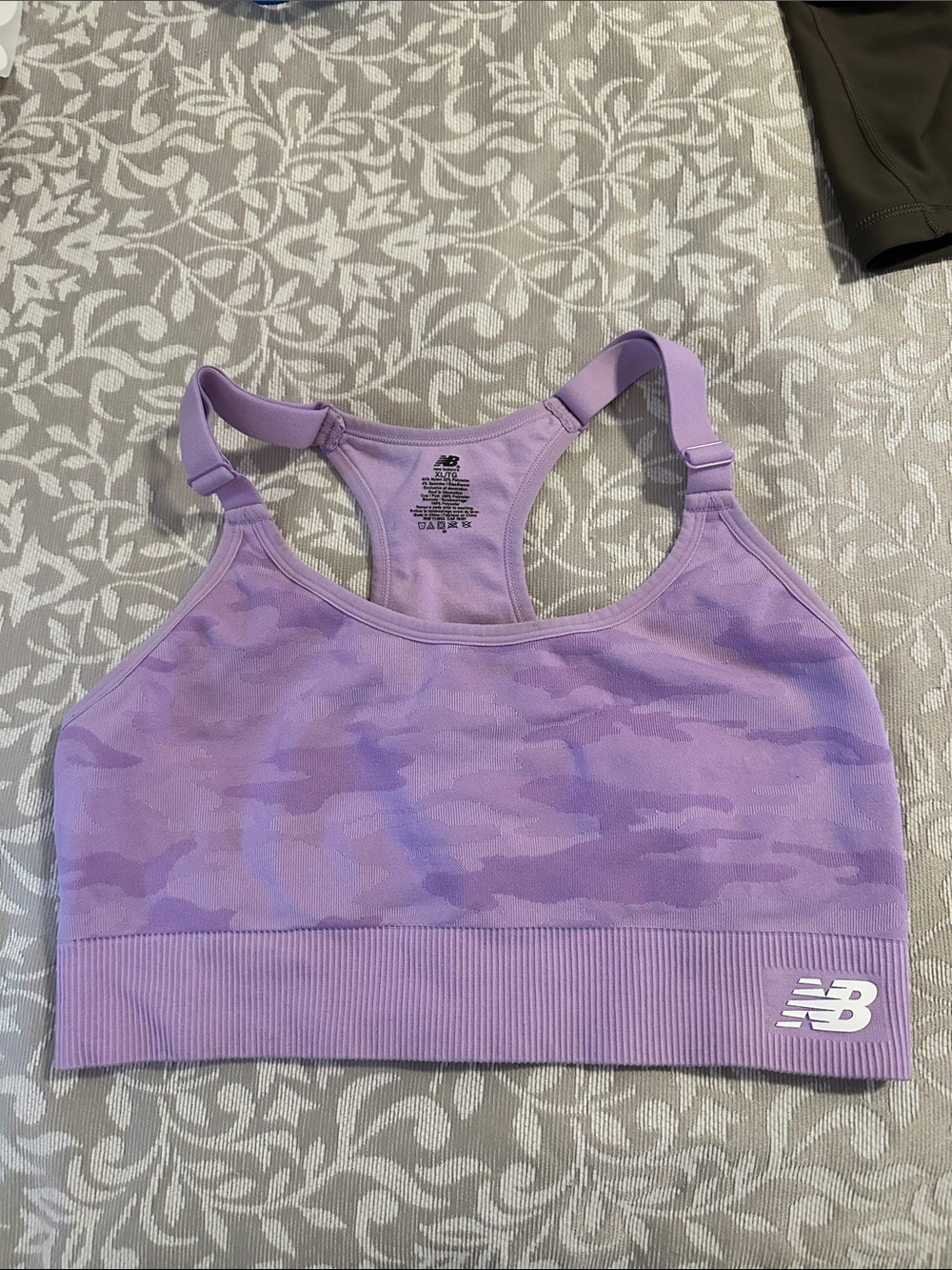 New Balance Lavender Camo Racerback Sports Bra
